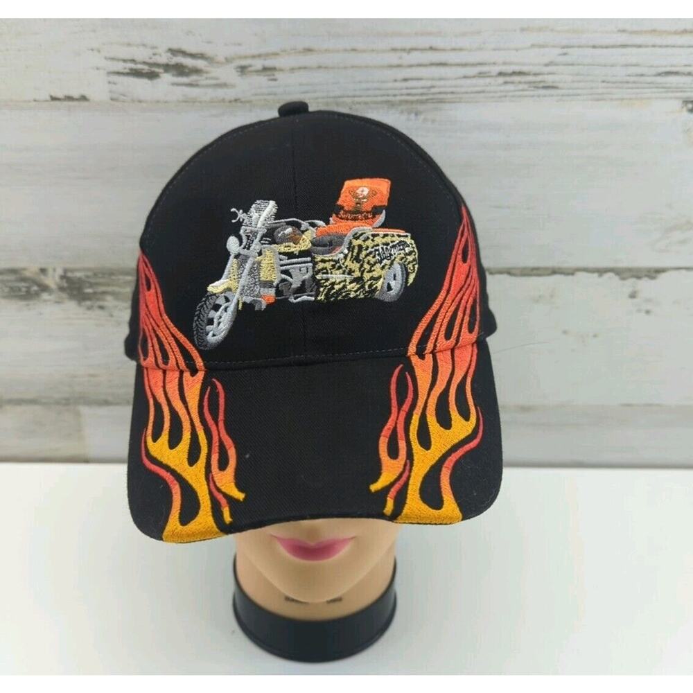 Jagermeister Boss Trike Hat Cap Motorcycle Flames Adjustable Black